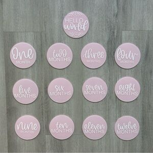 Pink Baby Milestone Monthly Photo Prop